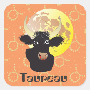 Pegatina Cuadrada Taureau 21 avril 20 Autocollants Mai au