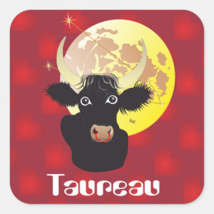 Pegatina Cuadrada Taureau 21 avril 20 Autocollants Mai au