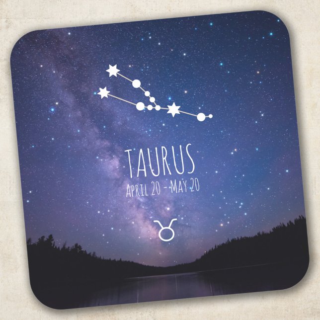 Pegatina Cuadrada Tauro | Constelación zodiaca personalizada (Subido por el creador)