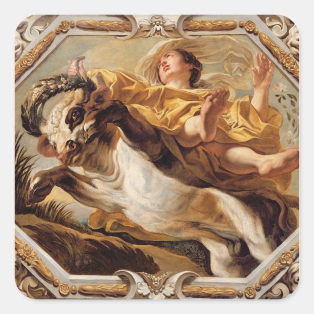 Pegatina Cuadrada Tauro, de los Rótulos del Zodiac (Anverso)