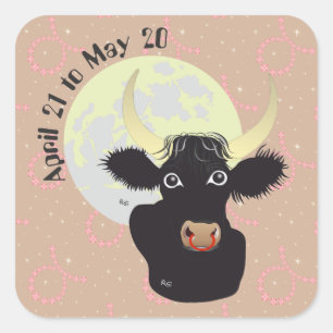 Pegatina Cuadrada Taurus el abril 21 to May de 20 bordadores