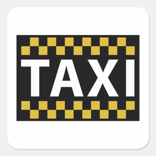 Pegatina Cuadrada Taxi (Anverso)