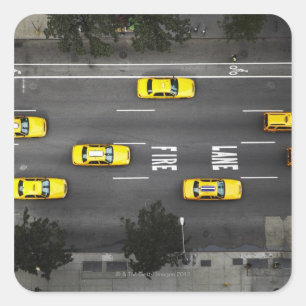 Pegatina Cuadrada Taxi Cabs