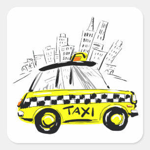Pegatina Cuadrada taxi de neoyork
