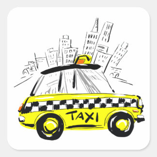 Pegatina Cuadrada taxi de neoyork
