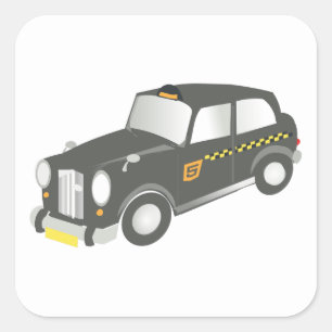 Pegatina Cuadrada Taxi Viejo