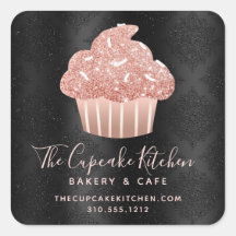 Taza de Cupcake con Brillo de Oro Rosa Chef de Pan