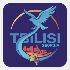 Pegatina Cuadrada Tbilisi Georgia Eastern Europe