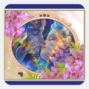 Pegatina Cuadrada Te amo