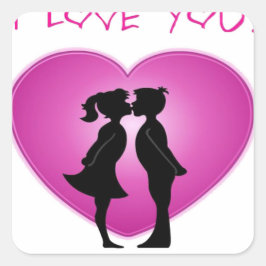 Pegatina Cuadrada Te Amo