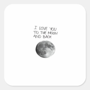 Pegatina Cuadrada Te Amo Hasta La Luna Y De Regreso Arte Estético Mo