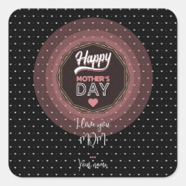 Pegatina Cuadrada Te amo mamá