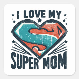 Pegatina Cuadrada Te amo mamá