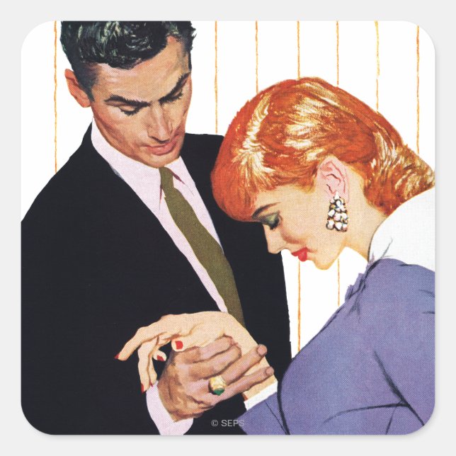 Pegatina Cuadrada Te Amo, Mamá Chica (Anverso)