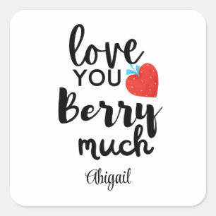 Pegatina Cuadrada Te amo mucho, cariño, personalismo de San Valentín