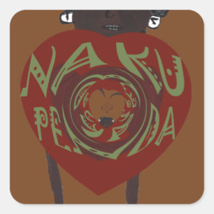 Pegatina Cuadrada ¡Te amo! Nakupenda Sana