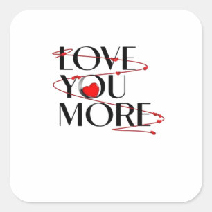 Pegatina Cuadrada Te Amo Te Amo Más Estilo Alegre y Sincero 