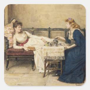 Pegatina Cuadrada Té de la tarde