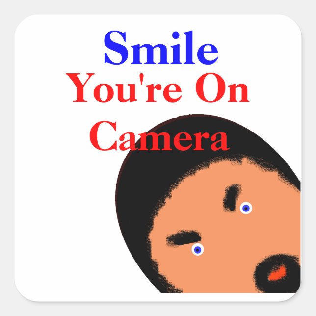 Pegatina Cuadrada ¡Te Están Viendo! (Anverso)