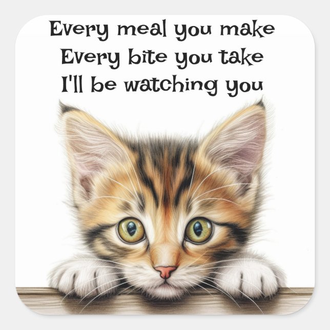 Pegatina Cuadrada Te estaré observando (Anverso)