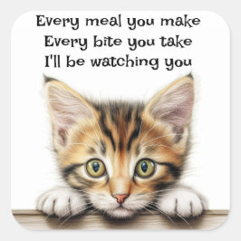 Pegatina Cuadrada Te estaré observando
