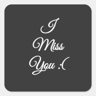 Pegatina Cuadrada Te extraño la triste emoji
