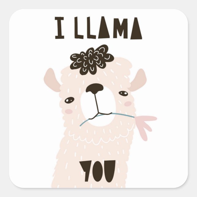 Pegatina Cuadrada Te llamo (Anverso)