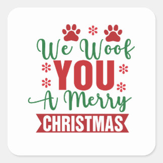 Pegatina Cuadrada Te queremos una feliz Navidad.