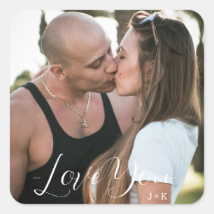 Pegatina Cuadrada Te quiero, pareja de amor