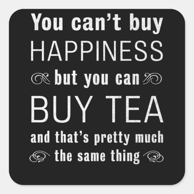 Pegatina Cuadrada Tea Lover - Regalo para Fiesta de té (Anverso)