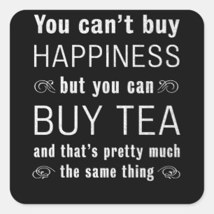 Pegatina Cuadrada Tea Lover - Regalo para Fiesta de té