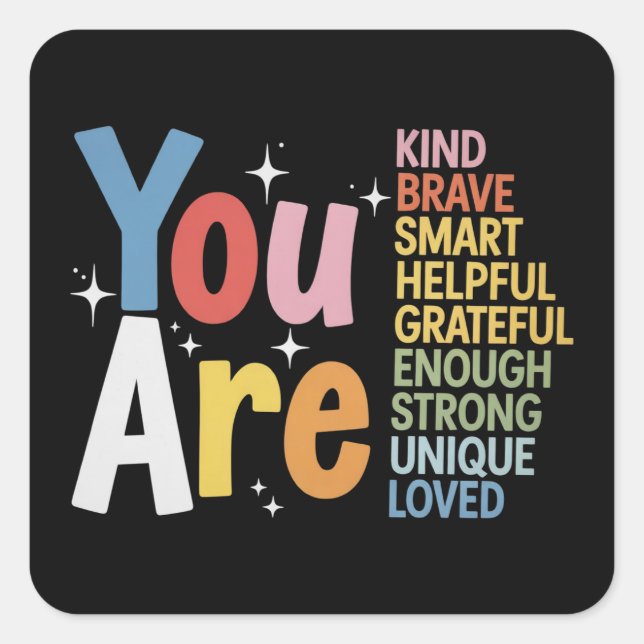 Pegatina Cuadrada Teacher Life Be Kind Teaching School Students (Anverso)