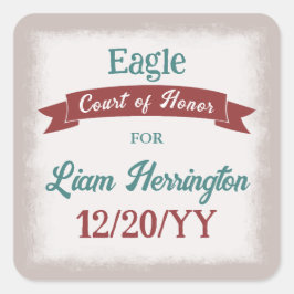 Pegatina Cuadrada Teal Green, Burgundy Celebration Sticker