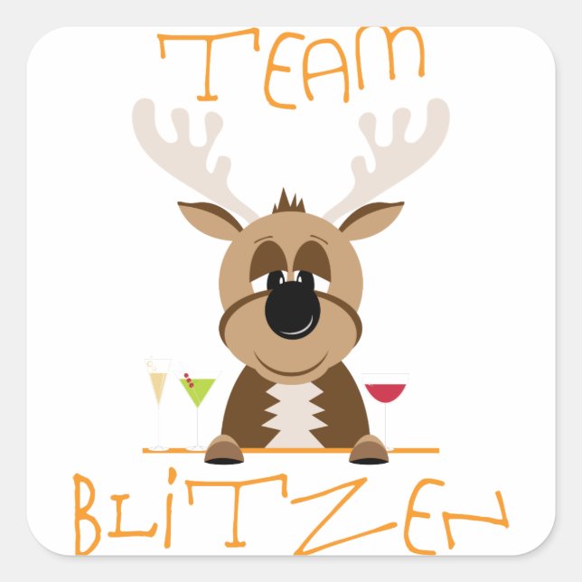 Pegatina Cuadrada Team Blitzen (Anverso)