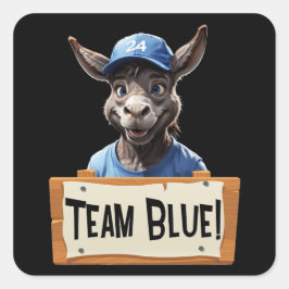Pegatina Cuadrada Team Blue - Vota demócrata