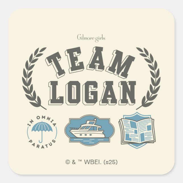 Pegatina Cuadrada Team Logan Gilmore Girls Design (Anverso)
