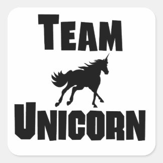 Pegatina Cuadrada Team Unicorn