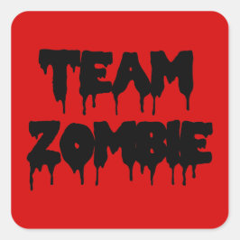 Pegatina Cuadrada Team Zombie