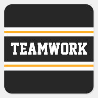 TEAMWORK Sporty Black Yellow Carreras Stripes