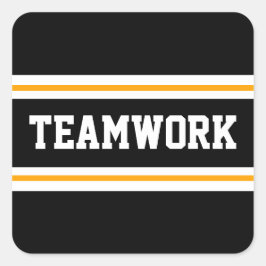 Pegatina Cuadrada TEAMWORK Sporty Black Yellow Carreras Stripes