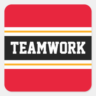 Pegatina Cuadrada TEAMWORK Sporty Gris Black White Carreras Stripes