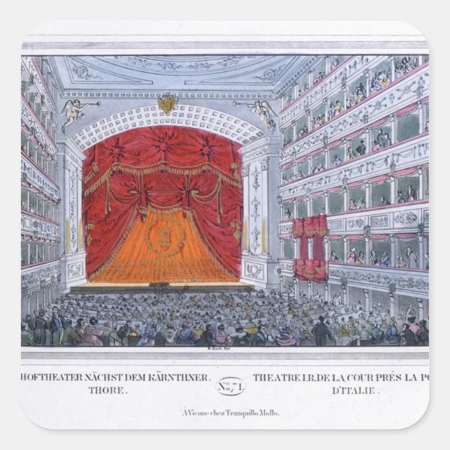 Pegatina Cuadrada Teatro am Karntnertor Viena (Anverso)