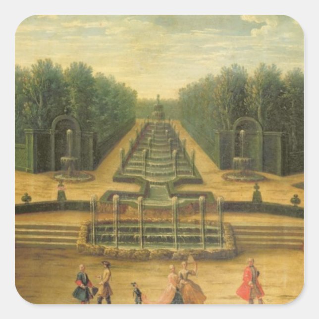 Pegatina Cuadrada Teatro de Eau en Versalles (Anverso)