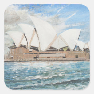 Pegatina Cuadrada Teatro de la ópera de Sydney