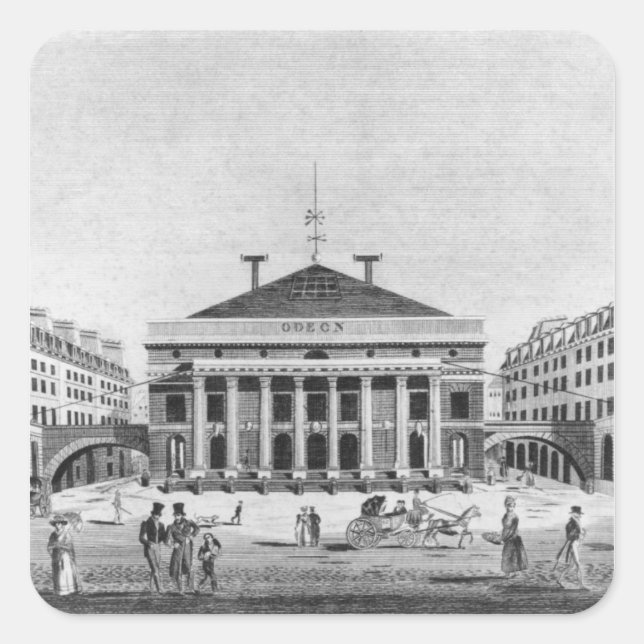 Pegatina Cuadrada Teatro de l'Odeon, 1830 (Anverso)