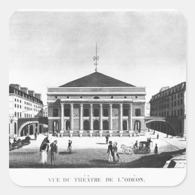 Pegatina Cuadrada Teatro de l'Odeon, c.1830 (Anverso)