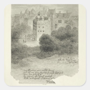 Pegatina Cuadrada Teatro de The Globe, Bankside, Southwark, después