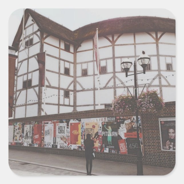 Pegatina Cuadrada Teatro Globe - Londres - Reino Unido (Anverso)