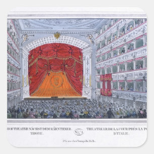 Pegatina Cuadrada Teatro Karntnertor Viena