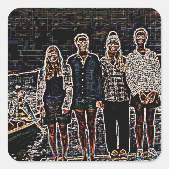 Pegatina Cuadrada TechANOE (Anverso)